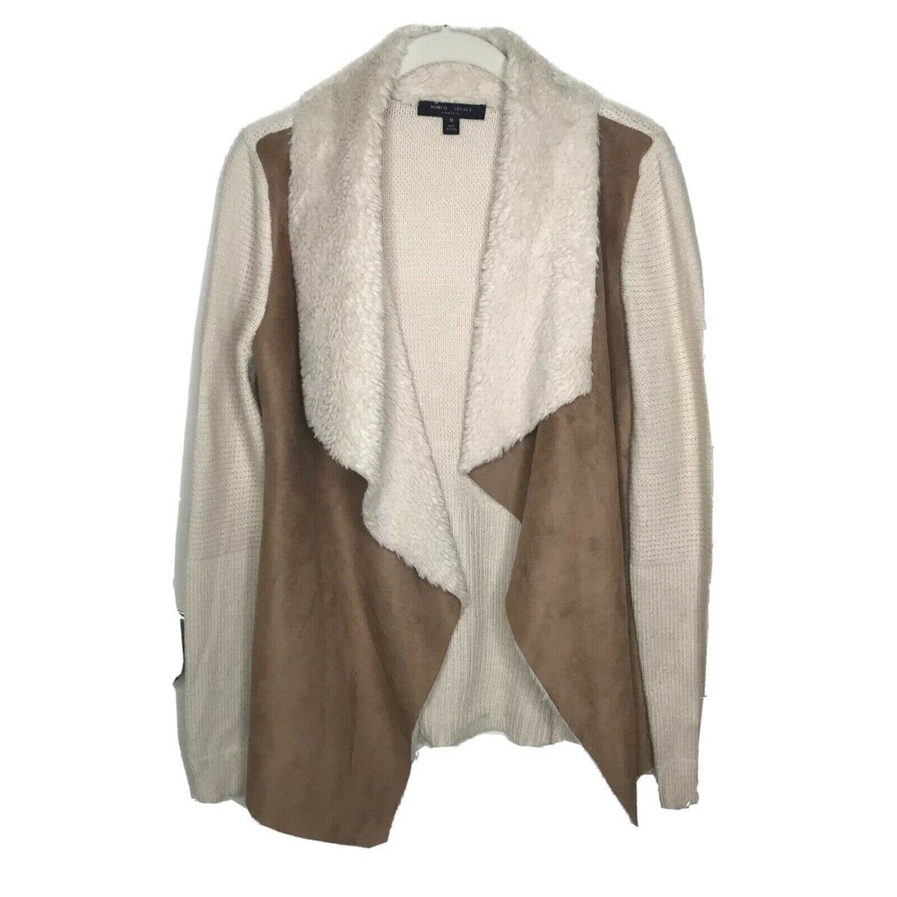 Romeo & Juliet Couture Faux Suede Sherpa Sweater